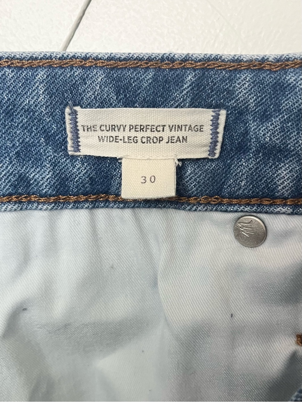 Madewell Curvy Perfect Vintage Wide-Leg Crop Jean Size 30 - Picture 4 of 6